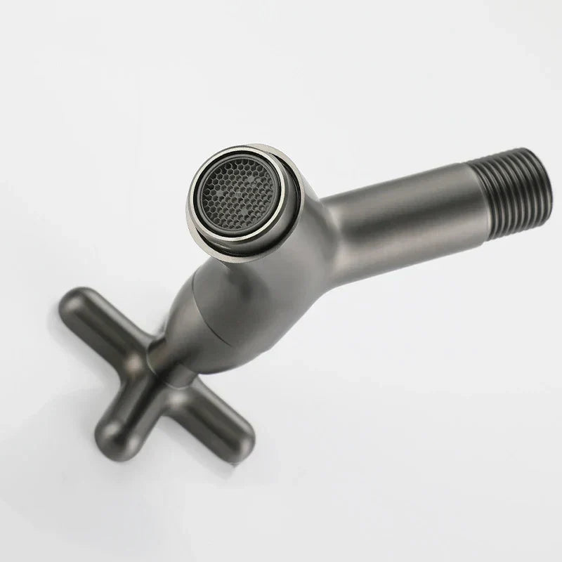 Solid Brass Space-Saving Wall-Mounted Cold Water Faucet