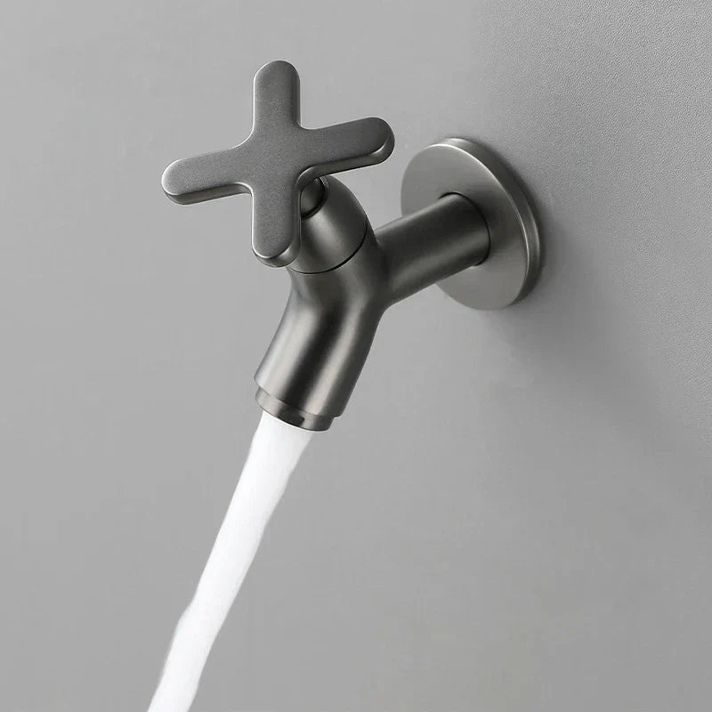 Solid Brass Space-Saving Wall-Mounted Cold Water Faucet
