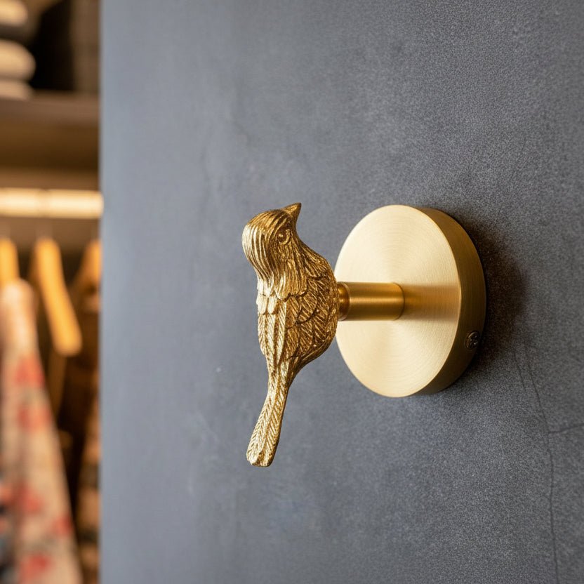 Elegant Animal Head Wall Hook in Polished Copper Finish