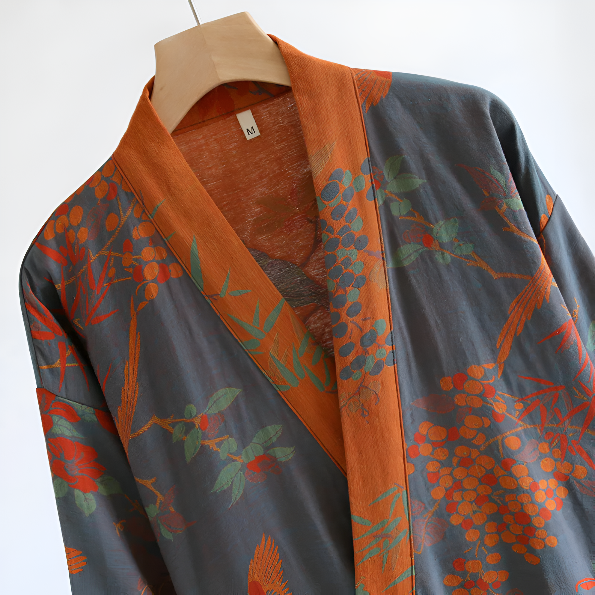 Lightweight Retro-Style Cotton Robe with Adjustable Fit