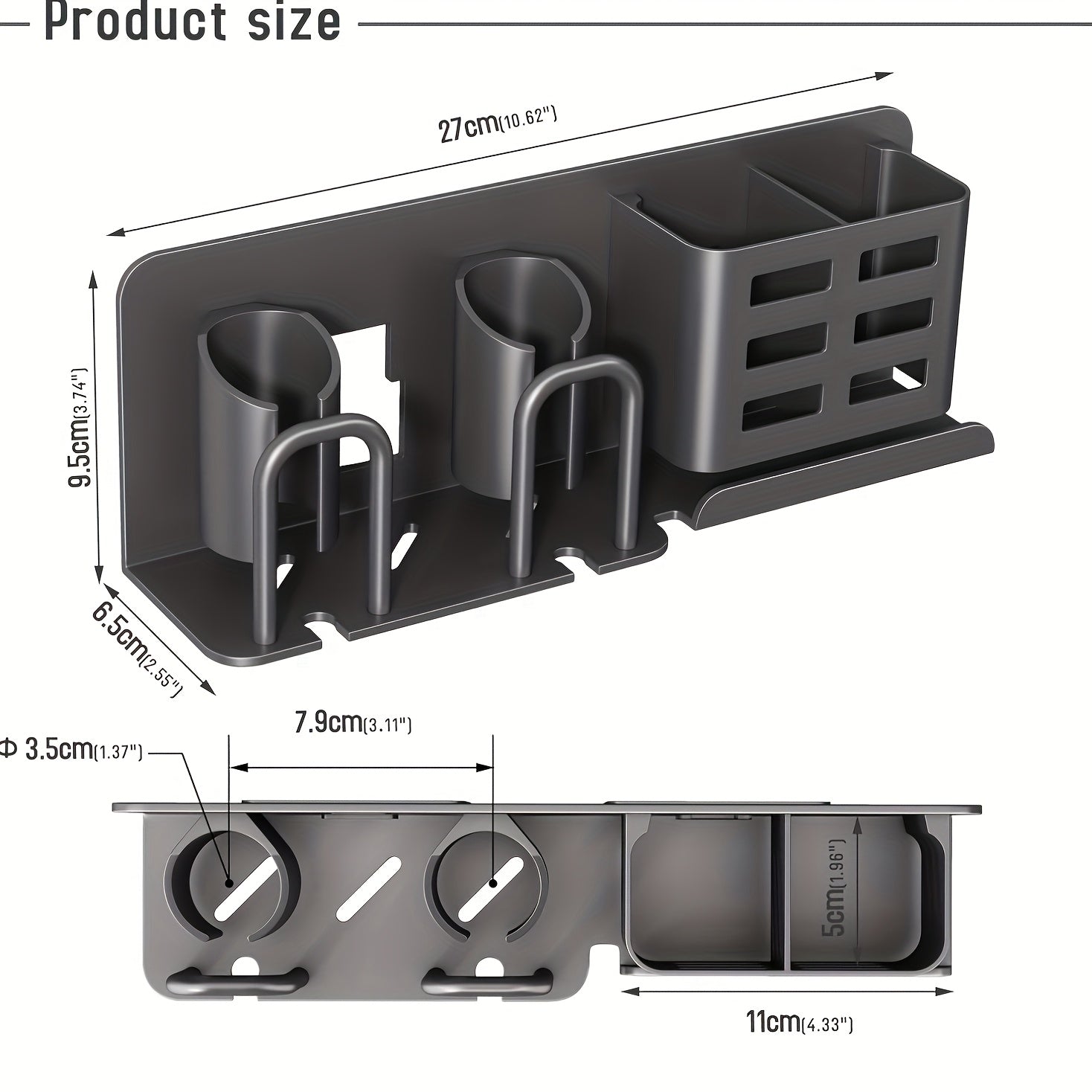 SleekWall Toothbrush Organizer with Smart Drainage System