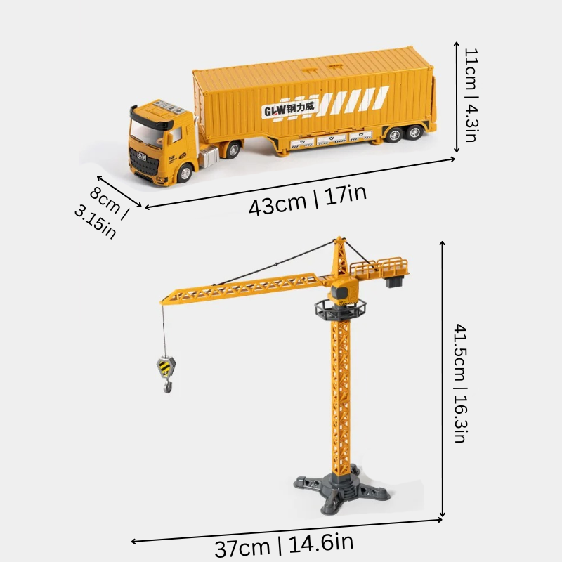 Dual-Function Builder Truck Playset with Mini Vehicles