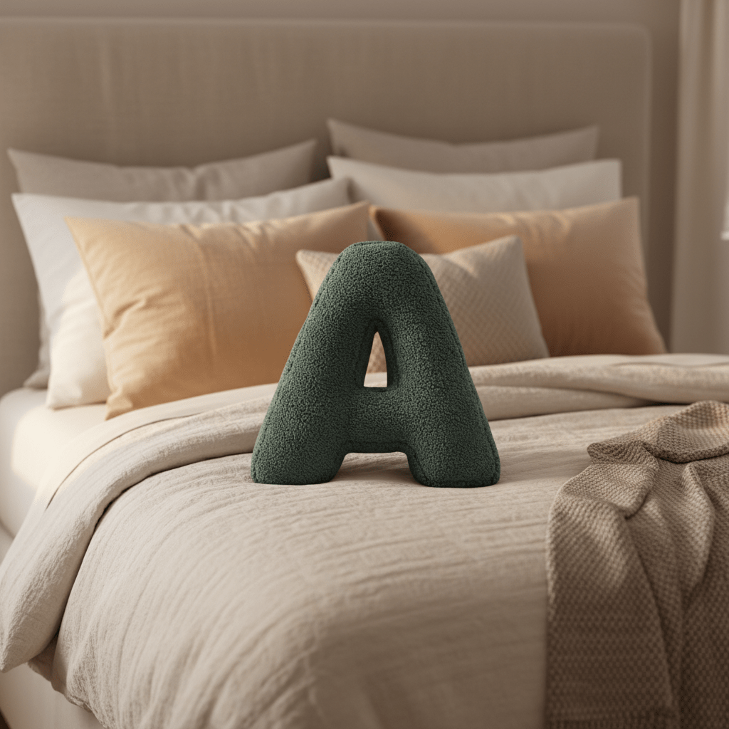 Personalizable Alphabet Decorative Cushion | Soft Velvet Letter Pillow