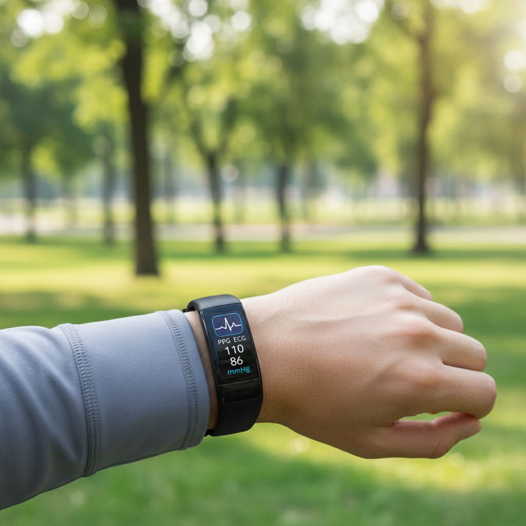 Smart Fitness Tracker with ECG, Blood Pressure, and Heart Rate Monitor