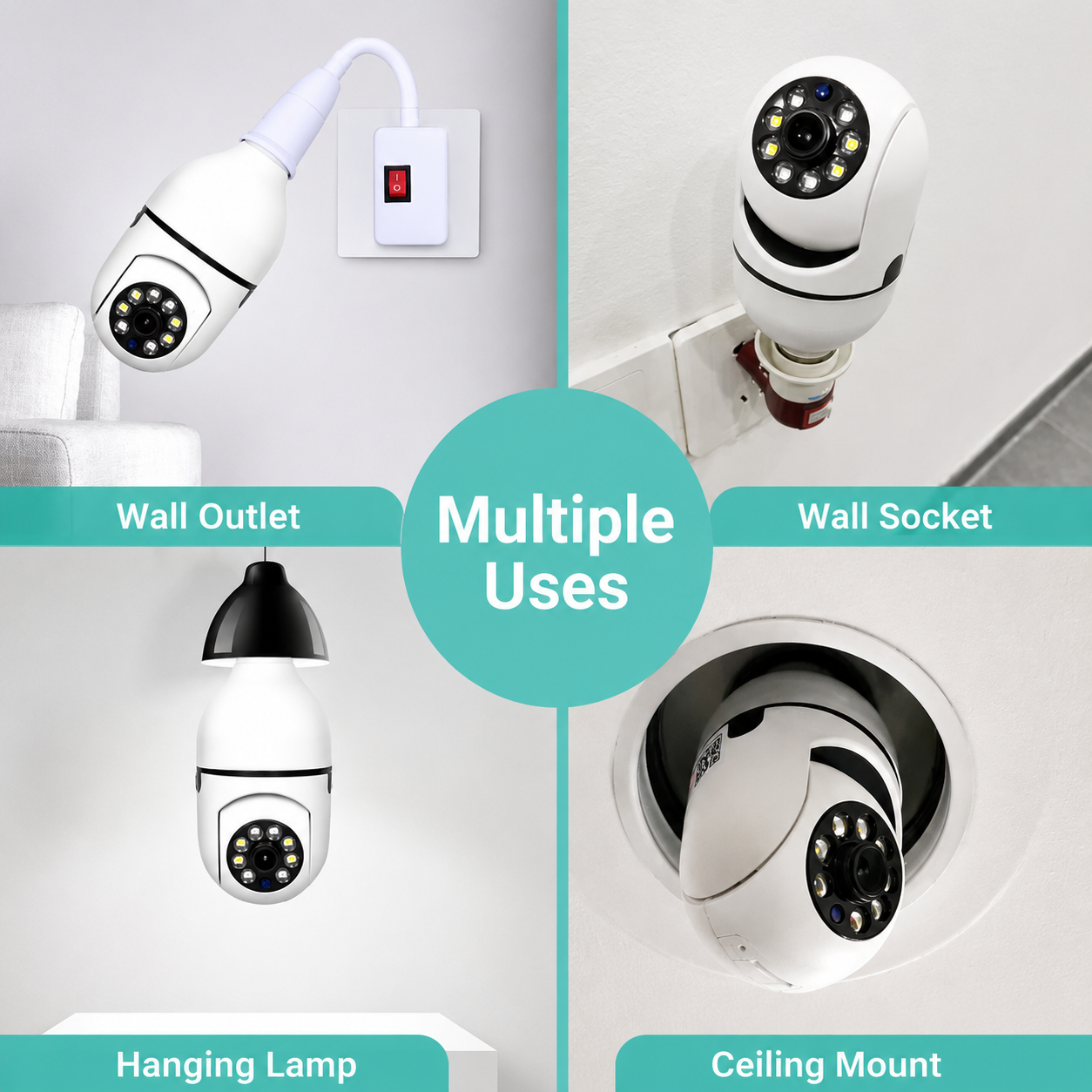 360° Surveillance Camera | Full HD Night Vision | Bulb Camera