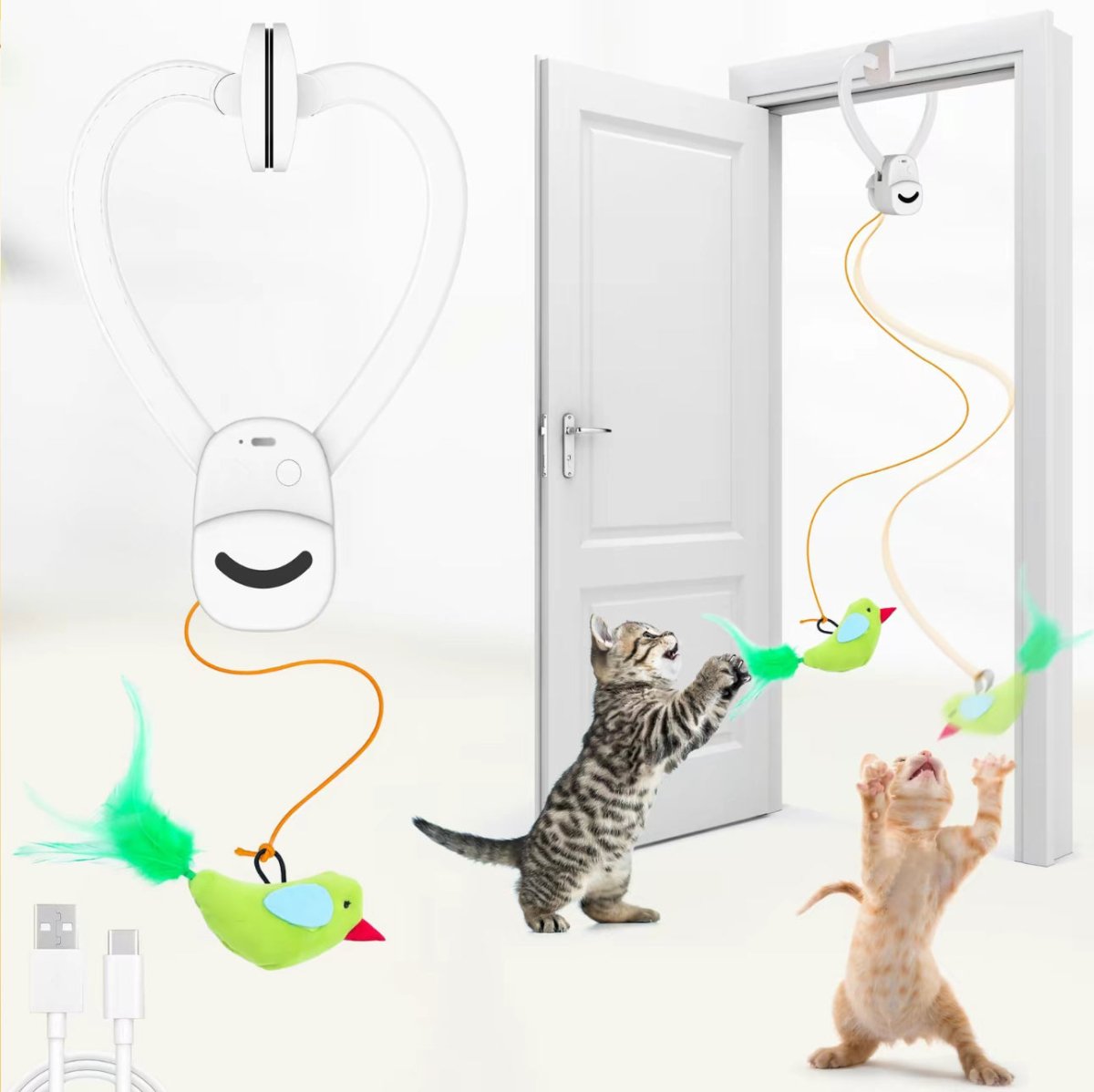 Interactive Feathered Playmate for Indoor Cats