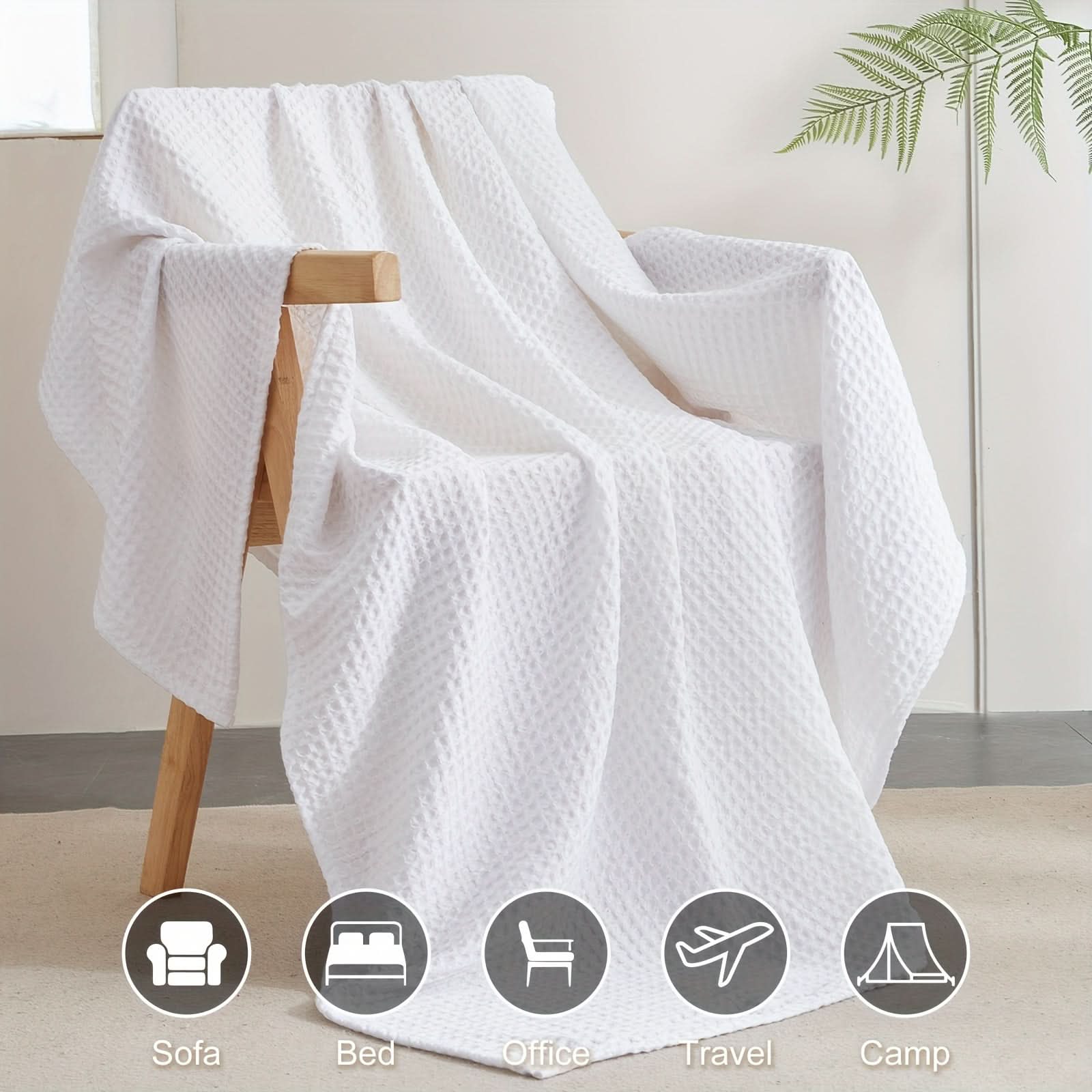 Lightweight Waffle Blanket for All-Season Comfort