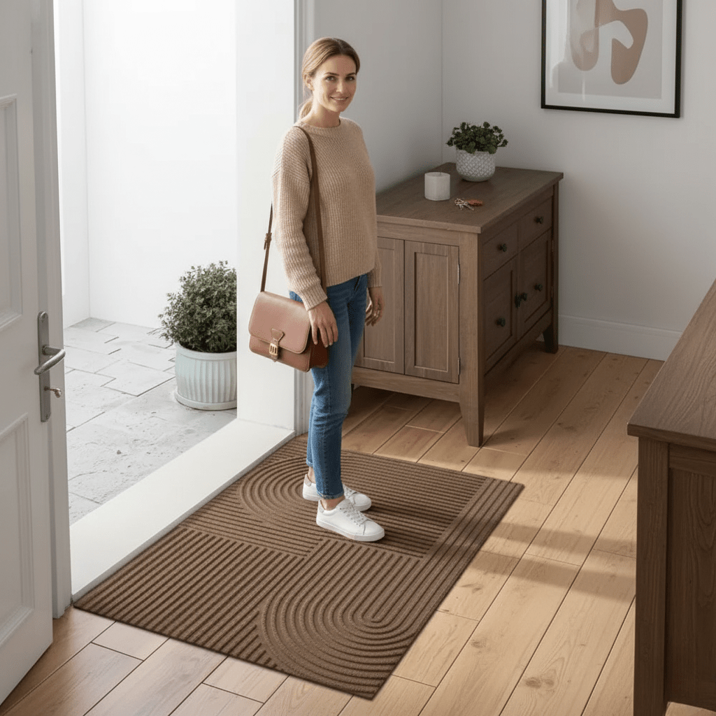 Chic Absorbent Mat with Elegant Wave Design