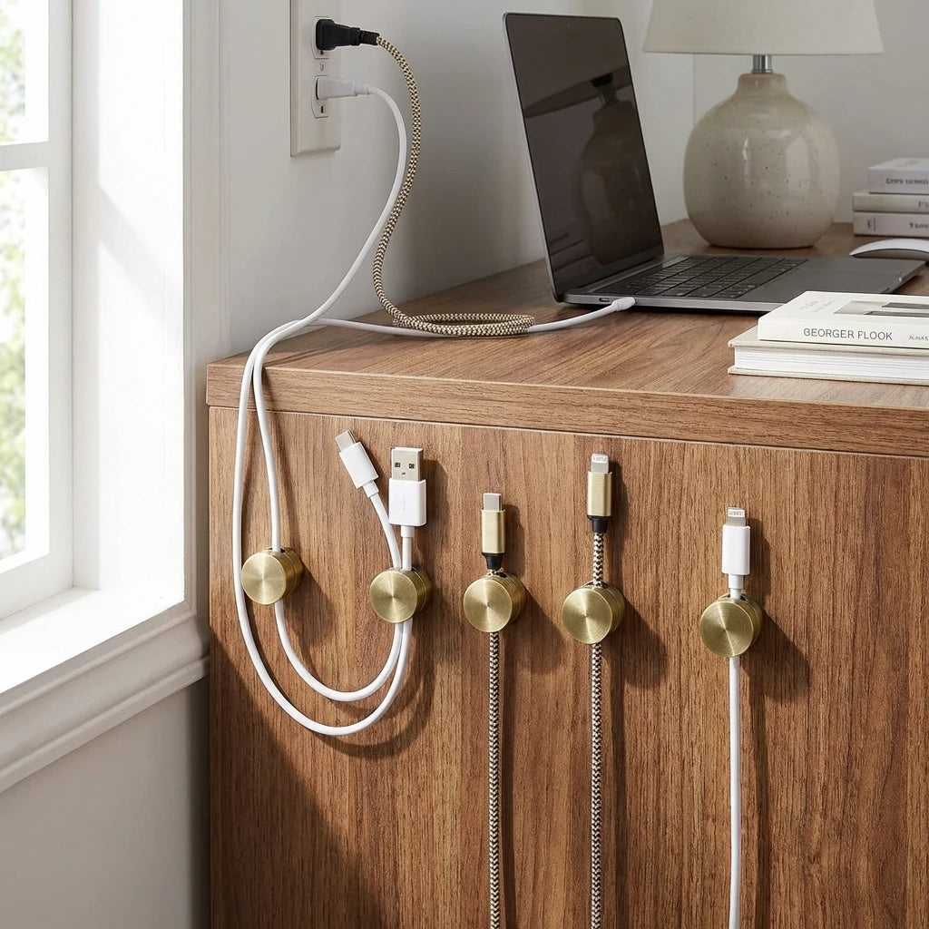 Smart Adhesive Cable Organizers - 3 Pack for Home & Office