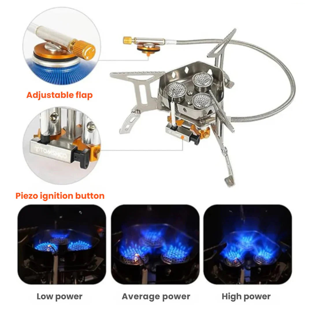 Portable 5800W Outdoor Gas Stove – Windproof & Safe Cooking