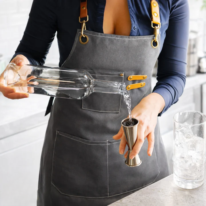 Canvas Work Apron with Cross Straps and Tool Pockets