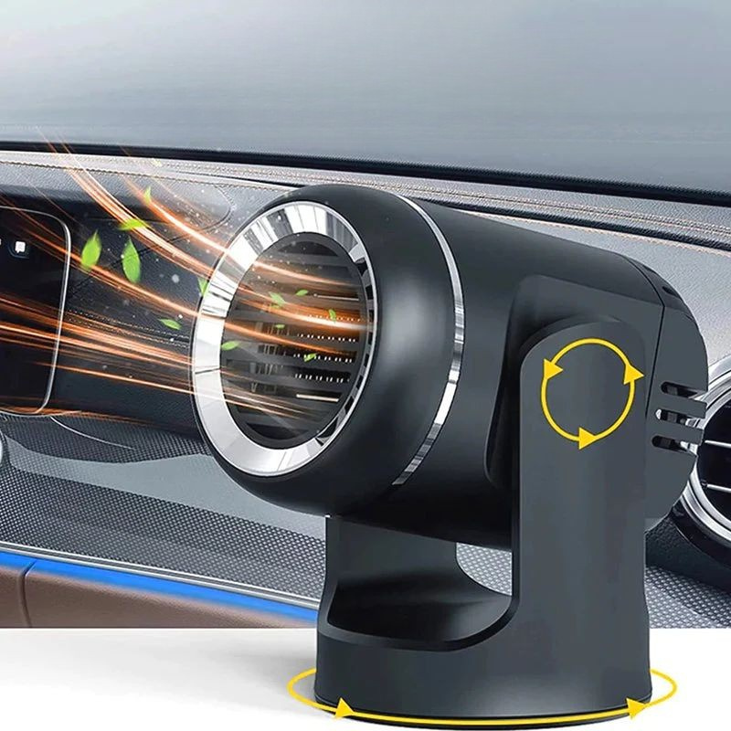 Compact 12V Vehicle Heater with 360-Degree Rotation