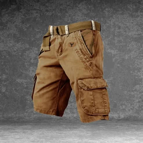 Lightweight Men's Cargo Shorts with Multiple Pockets for Casual Use
