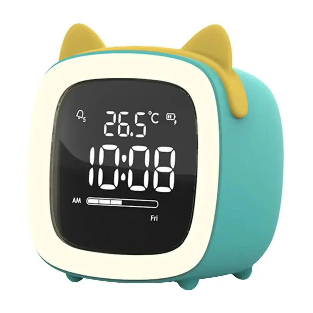 Whimsical Bunny LED Alarm Clock with Rechargeable Night Light