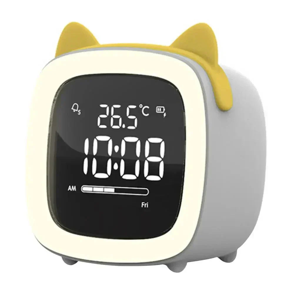 Whimsical Bunny LED Alarm Clock with Rechargeable Night Light