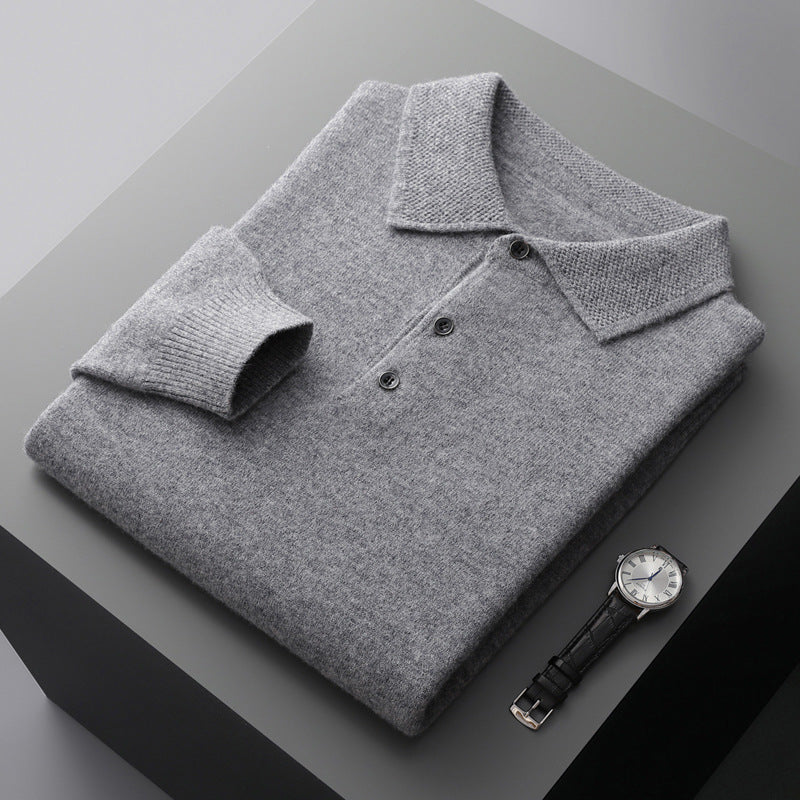 Elegant Soft Knit Long Sleeve Polo for Everyday Luxury