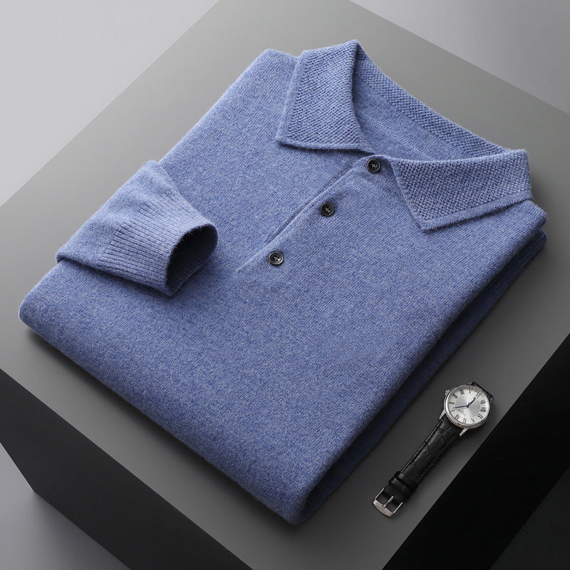 Elegant Soft Knit Long Sleeve Polo for Everyday Luxury