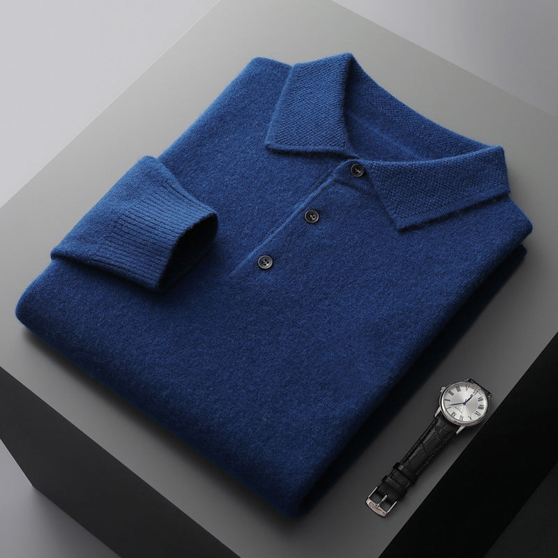 Elegant Soft Knit Long Sleeve Polo for Everyday Luxury