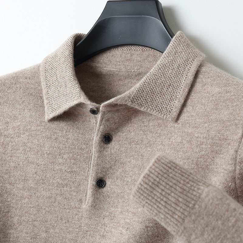 Elegant Soft Knit Long Sleeve Polo for Everyday Luxury