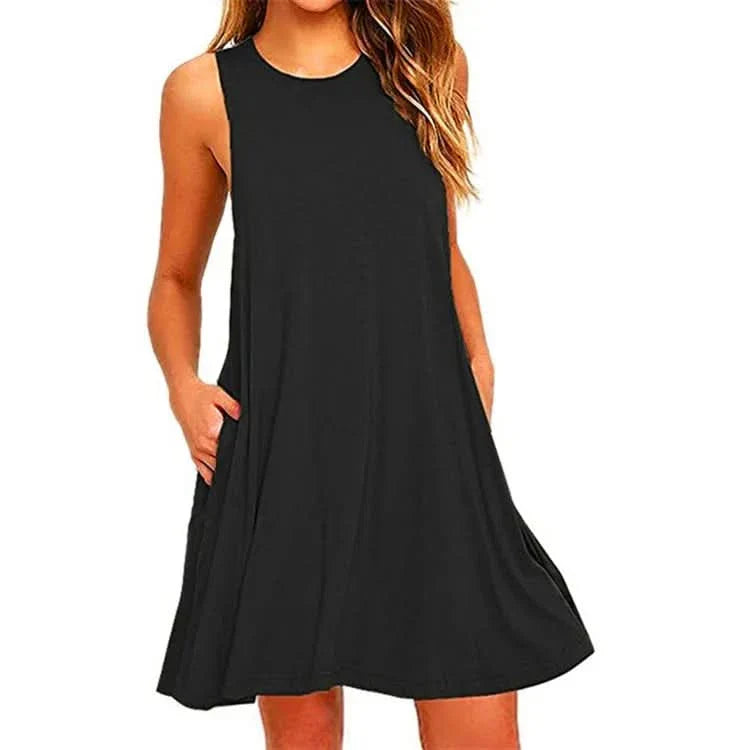 Lightweight Summer Dress with Pockets – Casual T-Shirt Style