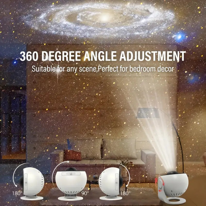 Starlit Serenity Projection Device with 360° Room Coverage