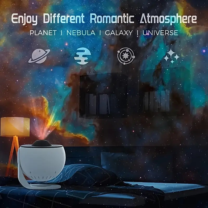 Starlit Serenity Projection Device with 360° Room Coverage