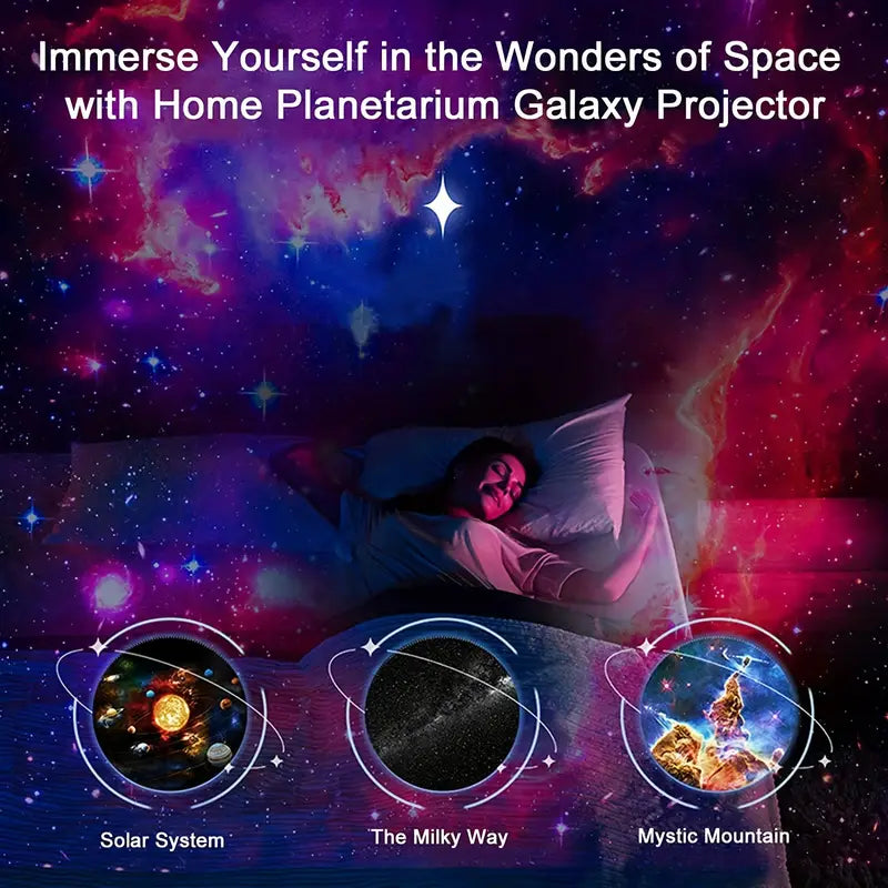 Starlit Serenity Projection Device with 360° Room Coverage