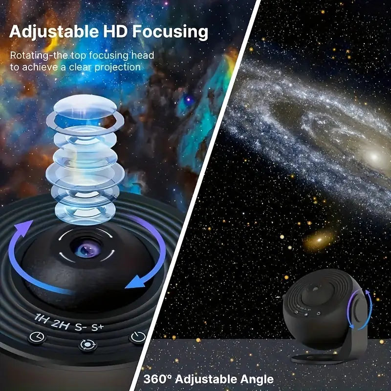 Starlit Serenity Projection Device with 360° Room Coverage