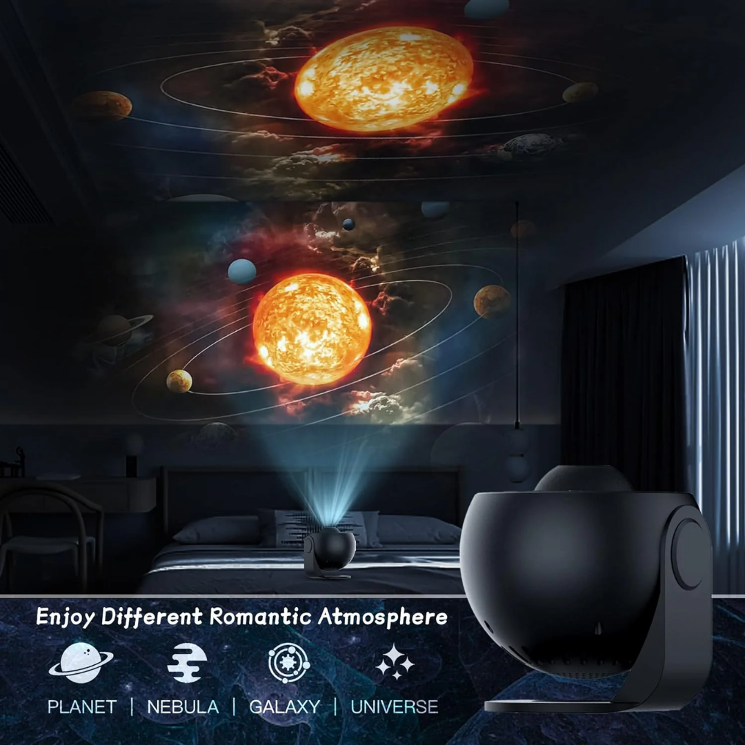 Starlit Serenity Projection Device with 360° Room Coverage