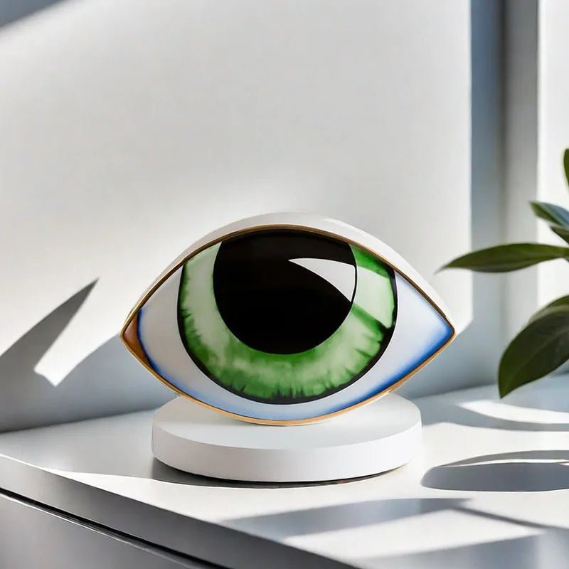 Stylish Glazed Eye Figurine for Home Décor