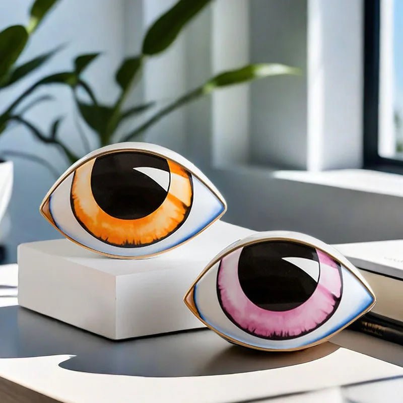 Stylish Glazed Eye Figurine for Home Décor