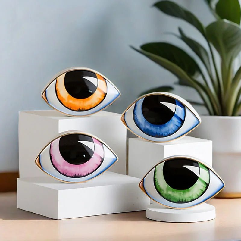 Stylish Glazed Eye Figurine for Home Décor