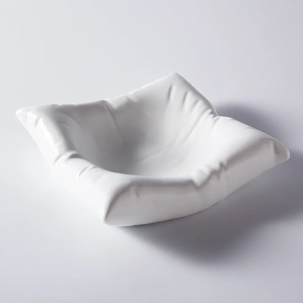 Elegant Ceramic Serving Dish with Pillow Design - 6 & 8 Inch