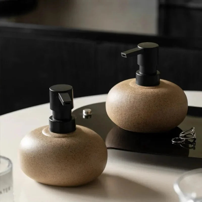 Elegant Riverstone-Style Ceramic Soap Dispenser - 300ml