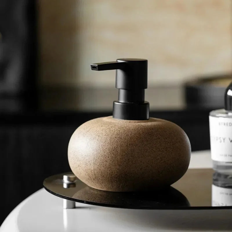 Elegant Riverstone-Style Ceramic Soap Dispenser - 300ml