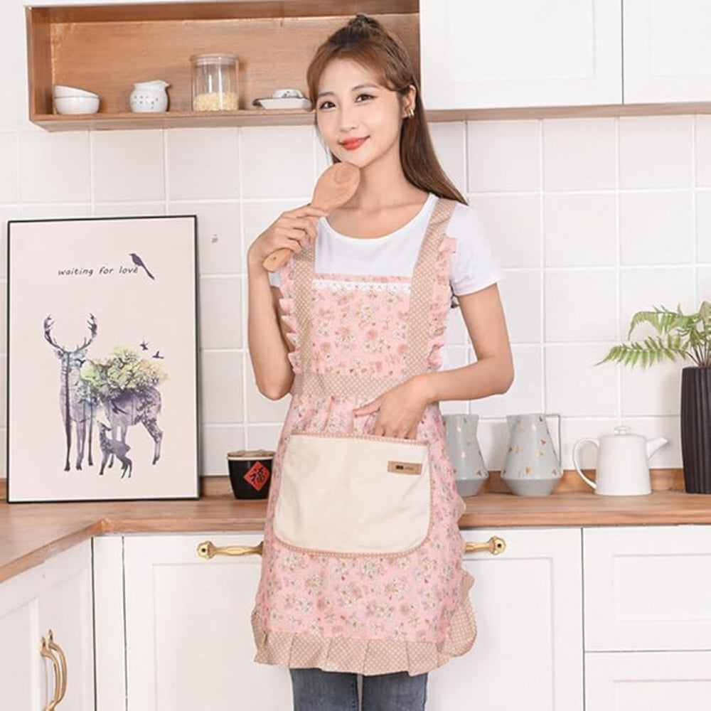 Floral Elegance Waterproof Cooking Apron