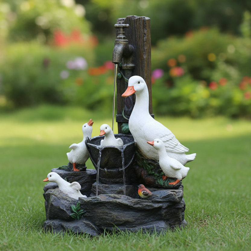 Delightful Solar-Powered Garden Fountain with Animal Figures