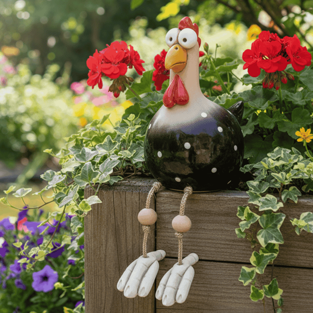 Charming Rooster Outdoor Sculpture - Weather-Resistant Garden Décor