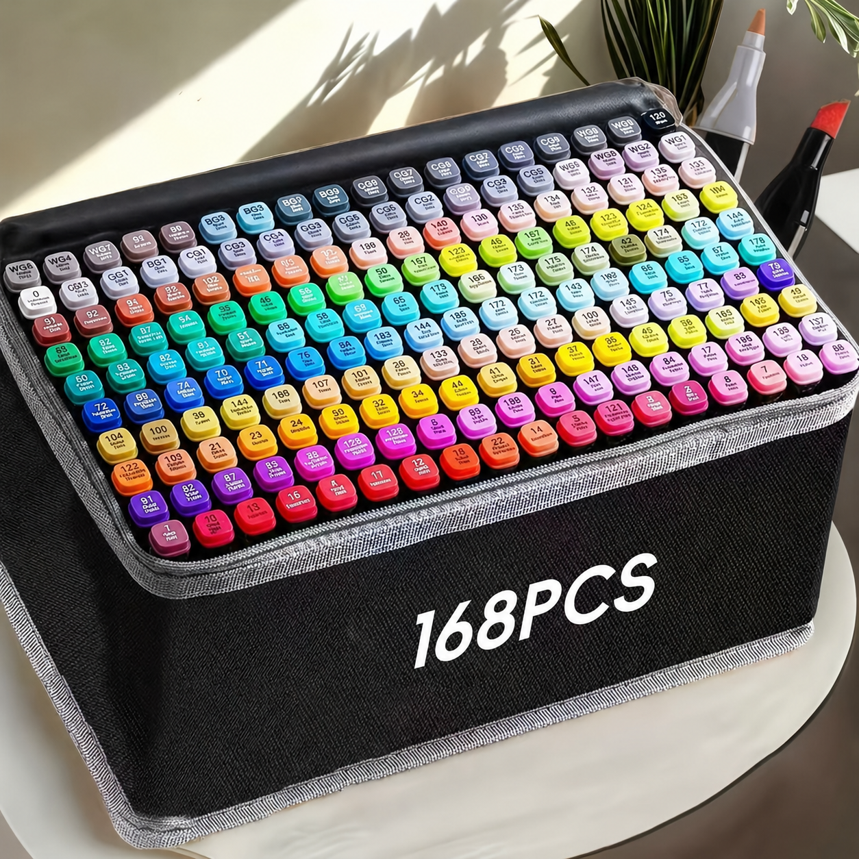 Double-Sided Marker Set with 168 Colors