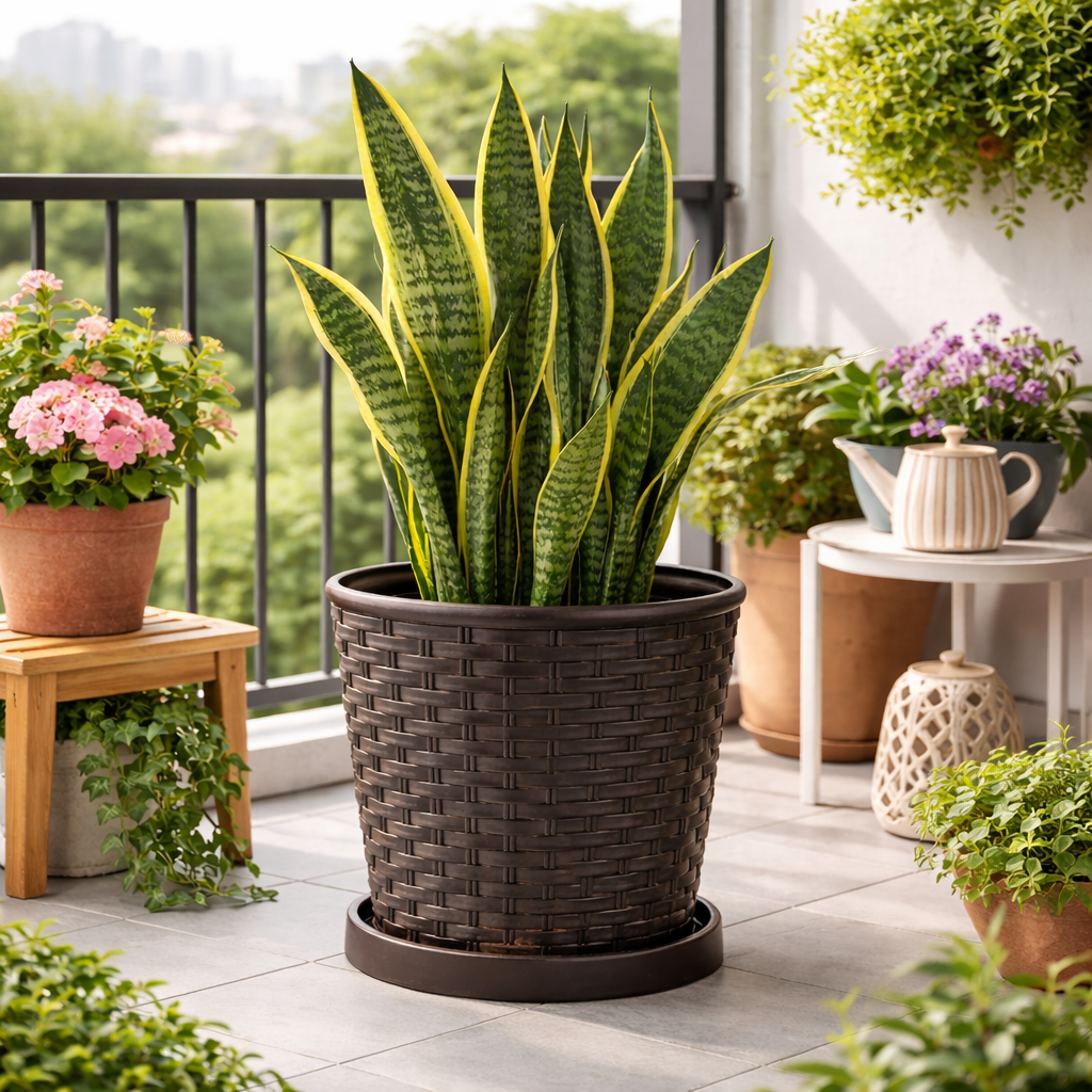 Chic Woven Planter – Stylish Pot for Indoor and Outdoor Use
