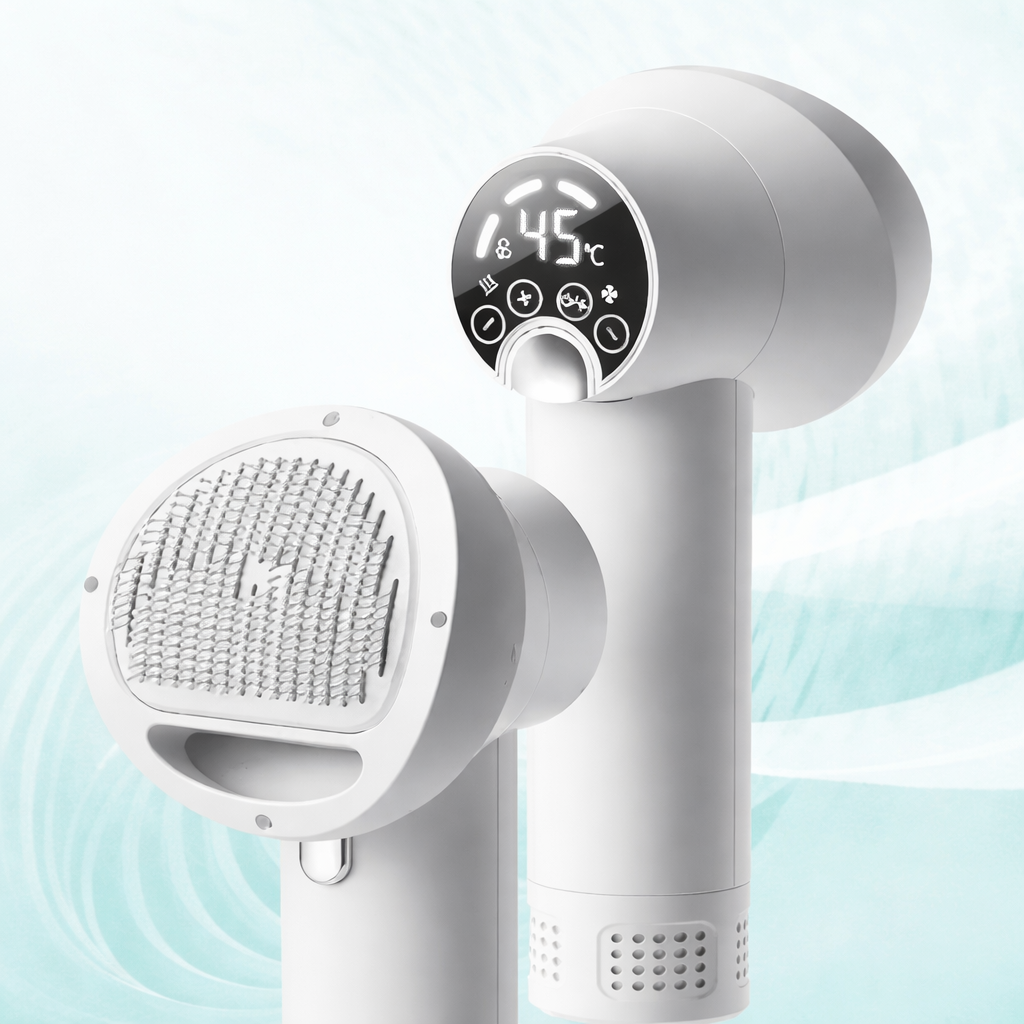 Dual-Action Pet Dryer and Brush for Effortless Grooming