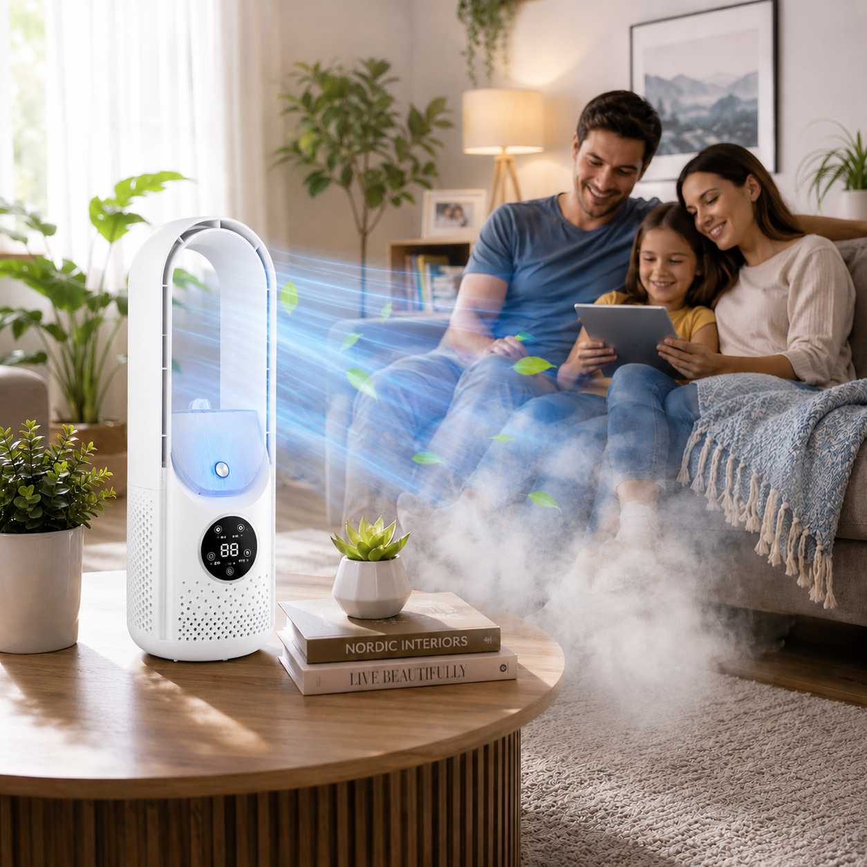 Portable Bladeless Air Cooler - Compact Design for Quiet Home & Office Use