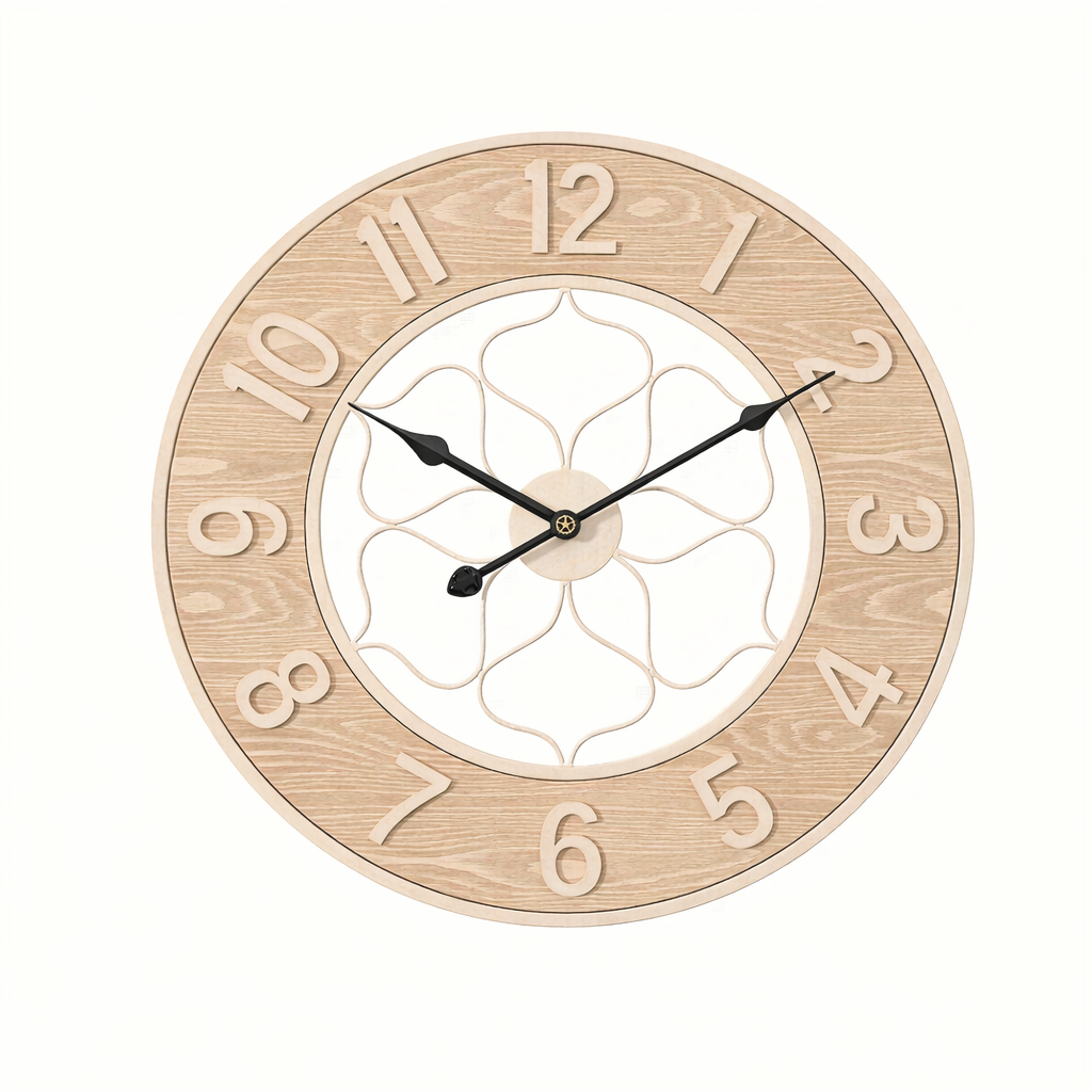 Rustic Elegance Wall Clock – Unique Iron & Wood Design