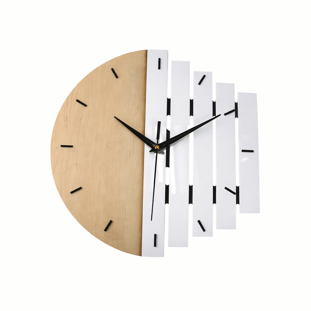 TimberEcho Silent Wall Clock – Retro Charm for Every Room