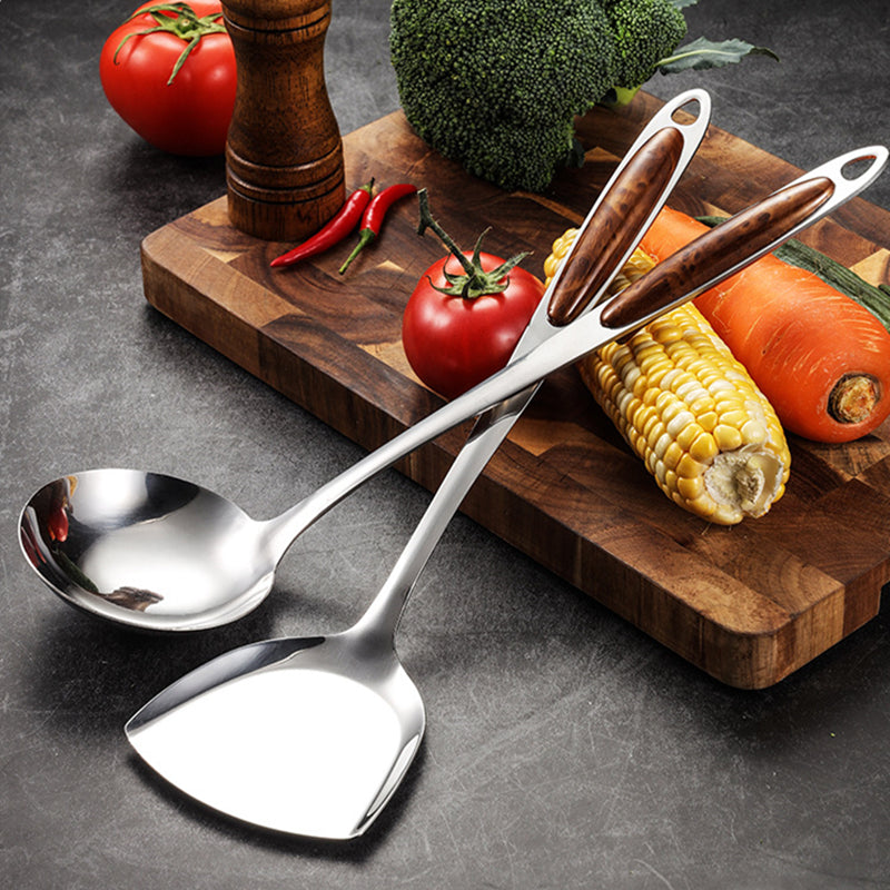 GourmetPro 5-Piece Stainless Steel Utensil Collection with Heat-Resistant Handles