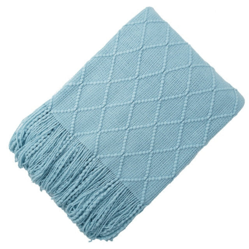 Chic Chevron Tassel Blanket – Luxurious Acrylic Cozy Throw