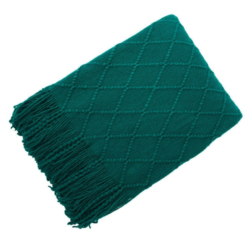 Chic Chevron Tassel Blanket – Luxurious Acrylic Cozy Throw