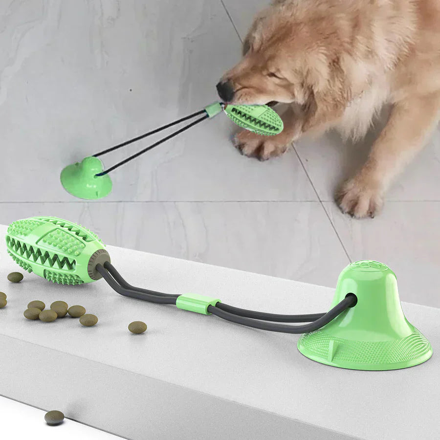 Interactive Dog Toy with Suction Cup – Chewable Fun