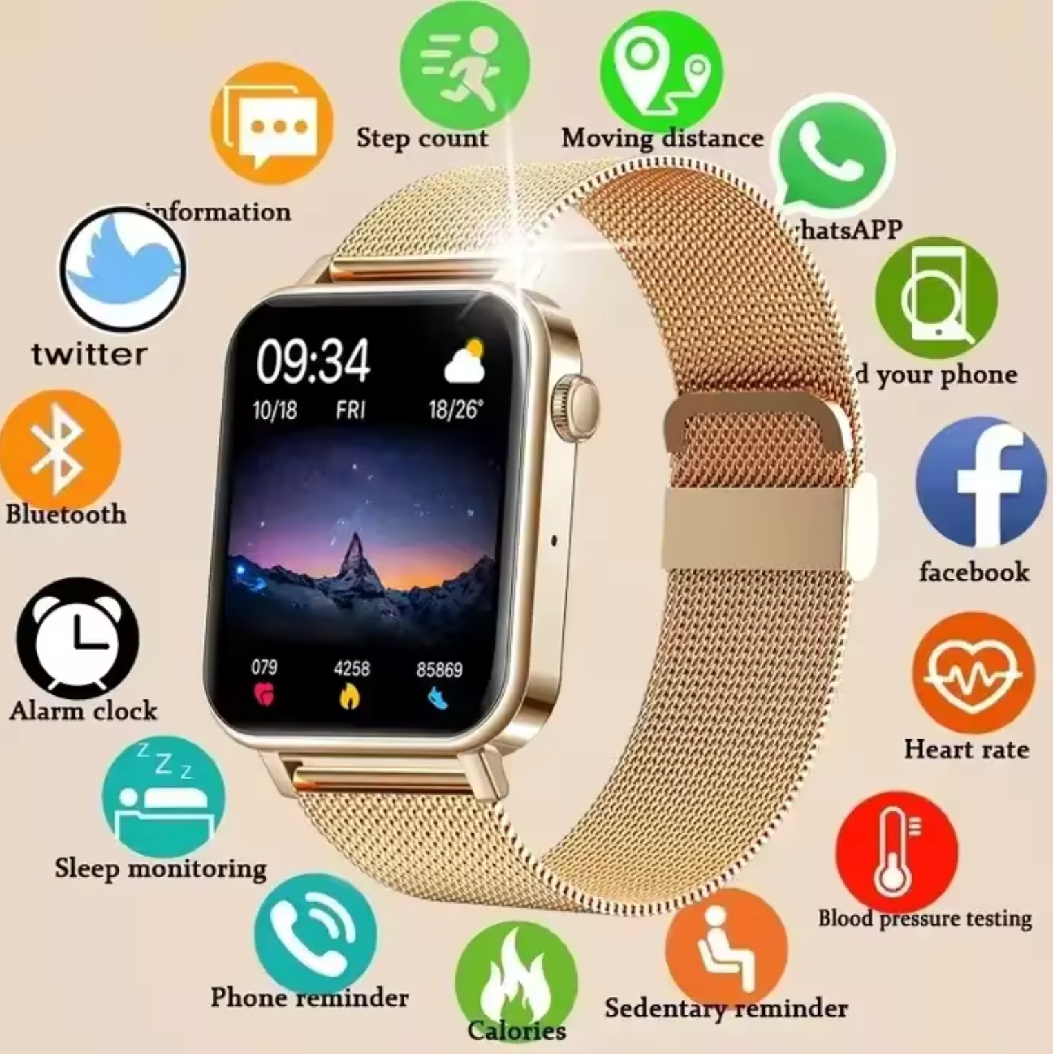 Sophisticated Women's Smartwatch for Fitness & Connectivity