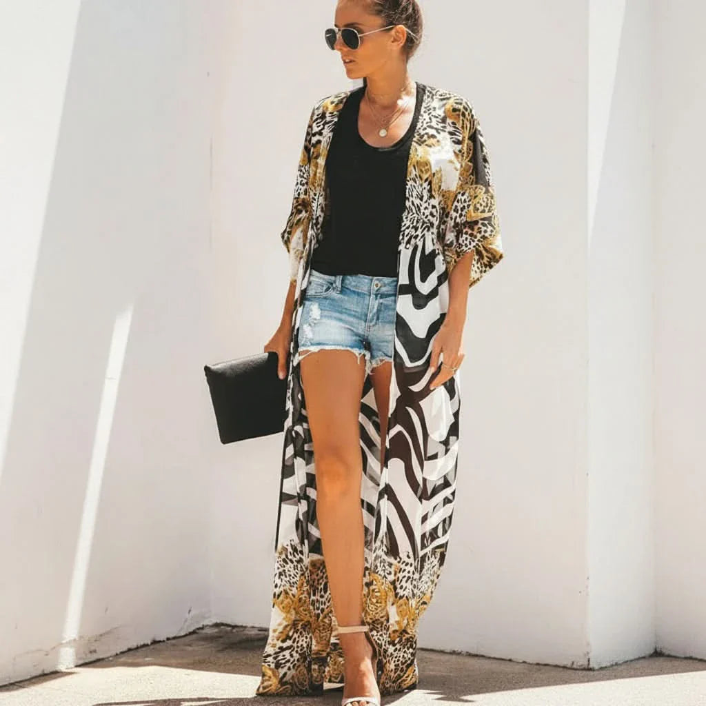 Lightweight Chiffon Kimono for Summer Beach Wear